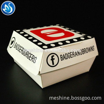 Disposable take away paper box clamshell cover burger box